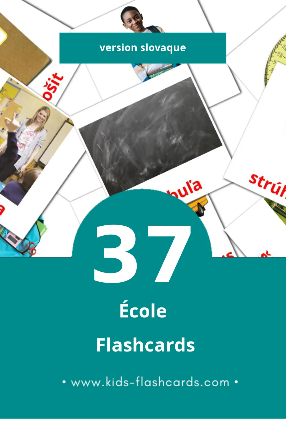 Flashcards Visual škola pour les tout-petits (37 cartes en Slovaque)