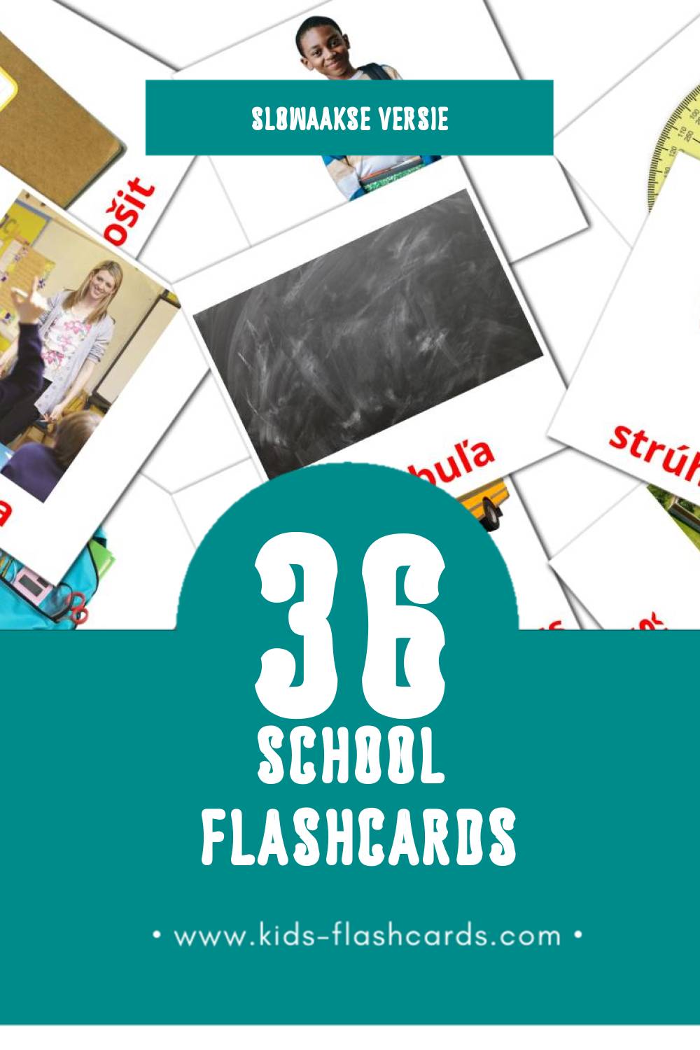 Visuele škola Flashcards voor Kleuters (36 kaarten in het Slowaaks)