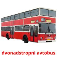 dvonadstropni avtobus flashcards illustrate