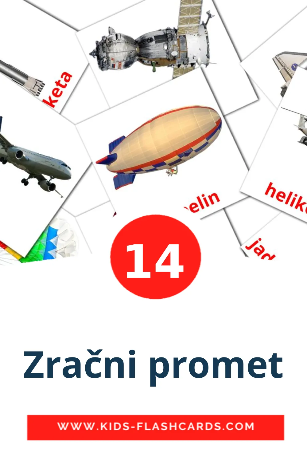 Zračni promet на словенском для Детского Сада (14 карточек)