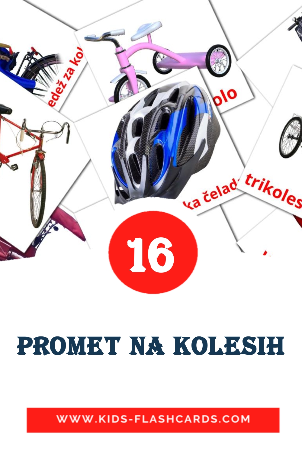 Promet na kolesih на словенском для Детского Сада (16 карточек)