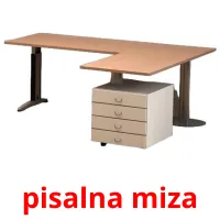 pisalna miza picture flashcards