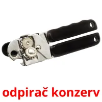 odpirač konzerv picture flashcards