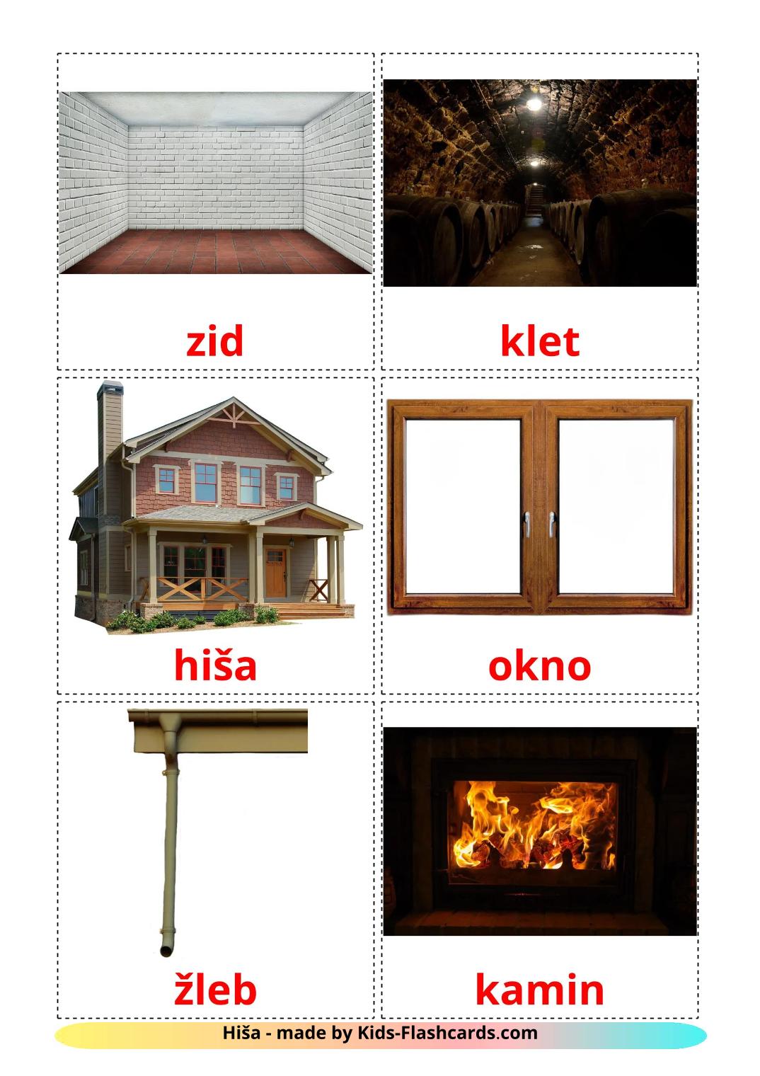 House - 25 Free Printable slovenian Flashcards 