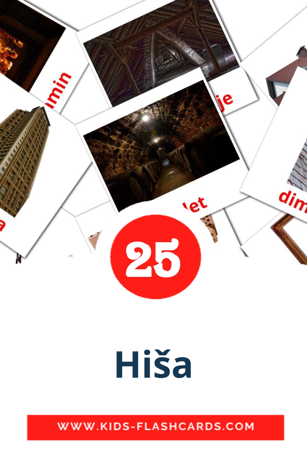 25 Hiša Picture Cards for Kindergarden in slovenian