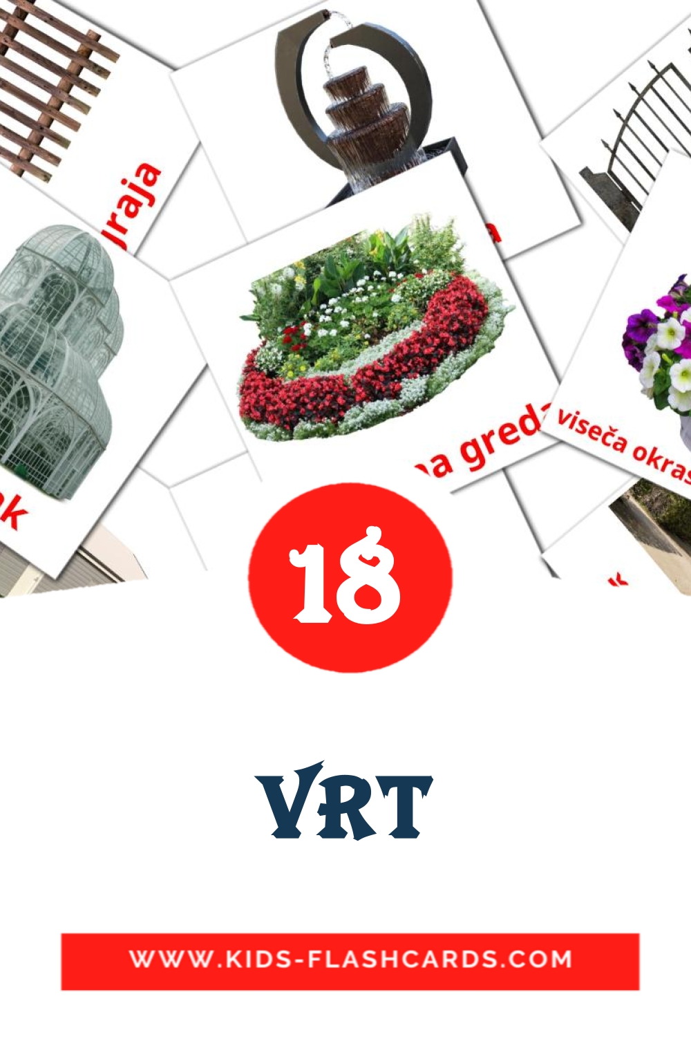 18 Vrt Picture Cards for Kindergarden in slovenian