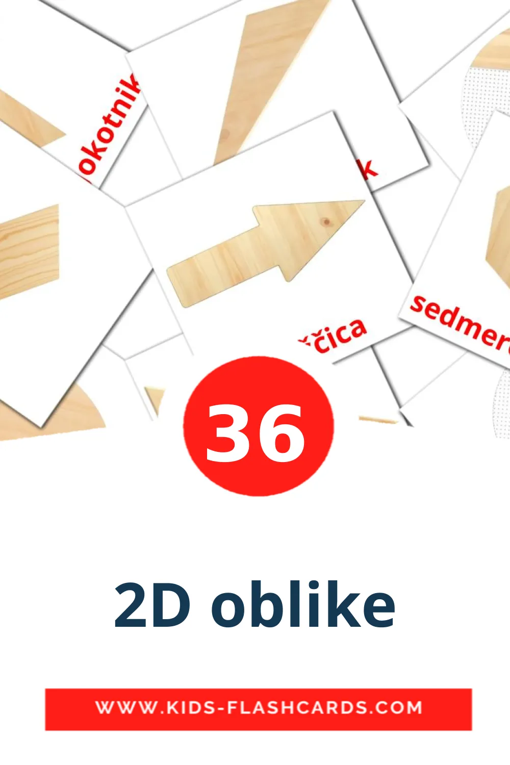 36 cartes illustrées de 2D oblike pour la maternelle en slovène