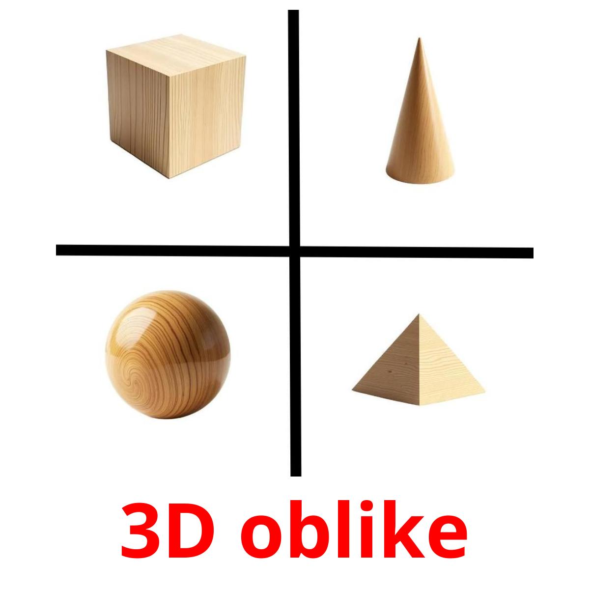 3D oblike picture flashcards