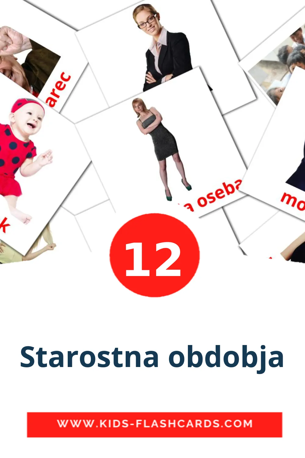 12 Starostna obdobja Picture Cards for Kindergarden in slovenian