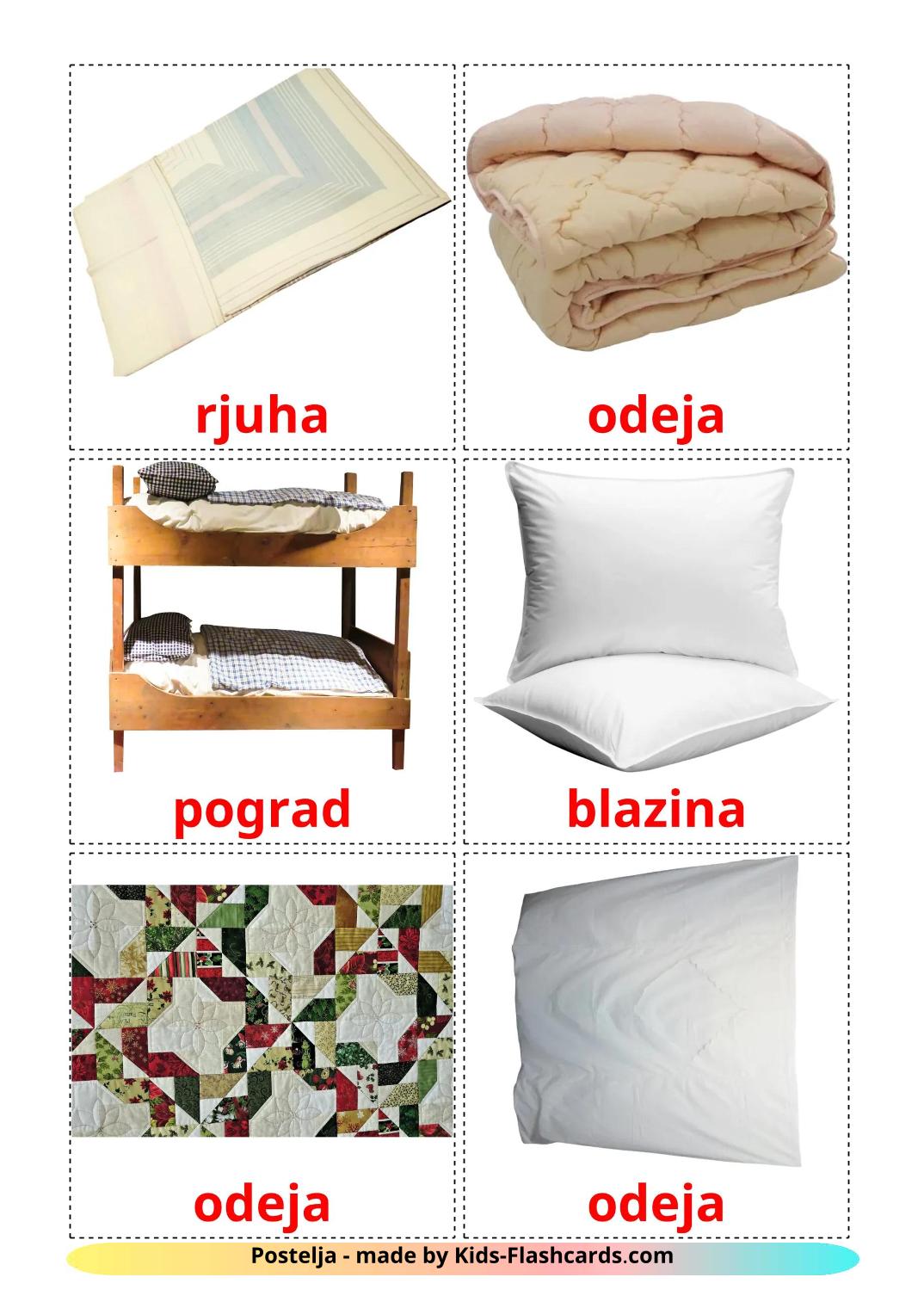 Bed - 15 Free Printable slovenian Flashcards 