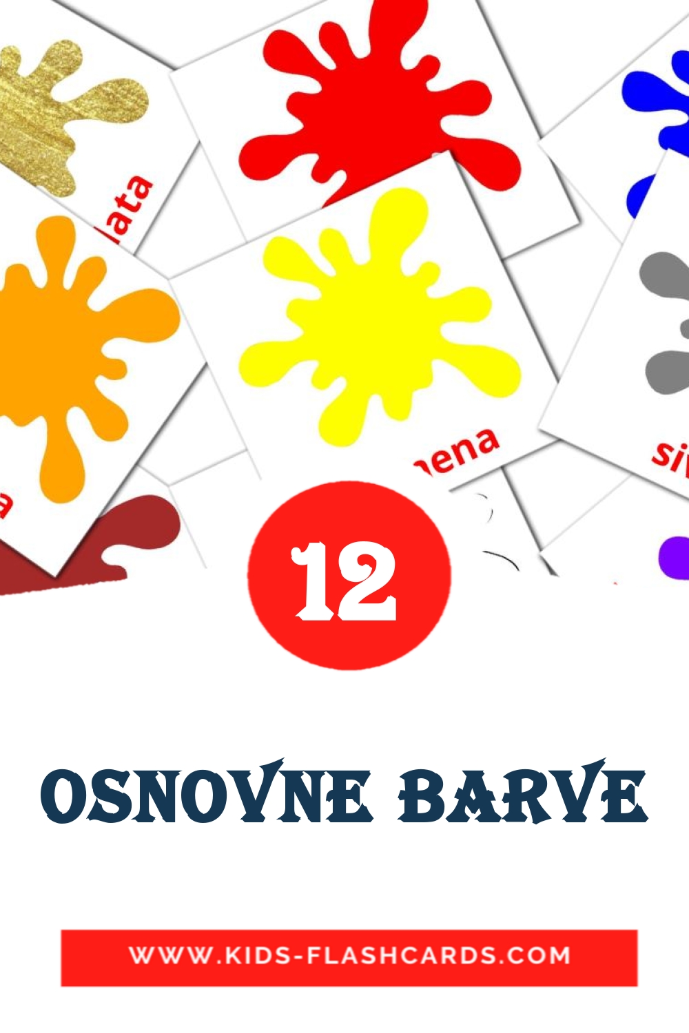 12 Osnovne barve Picture Cards for Kindergarden in slovenian