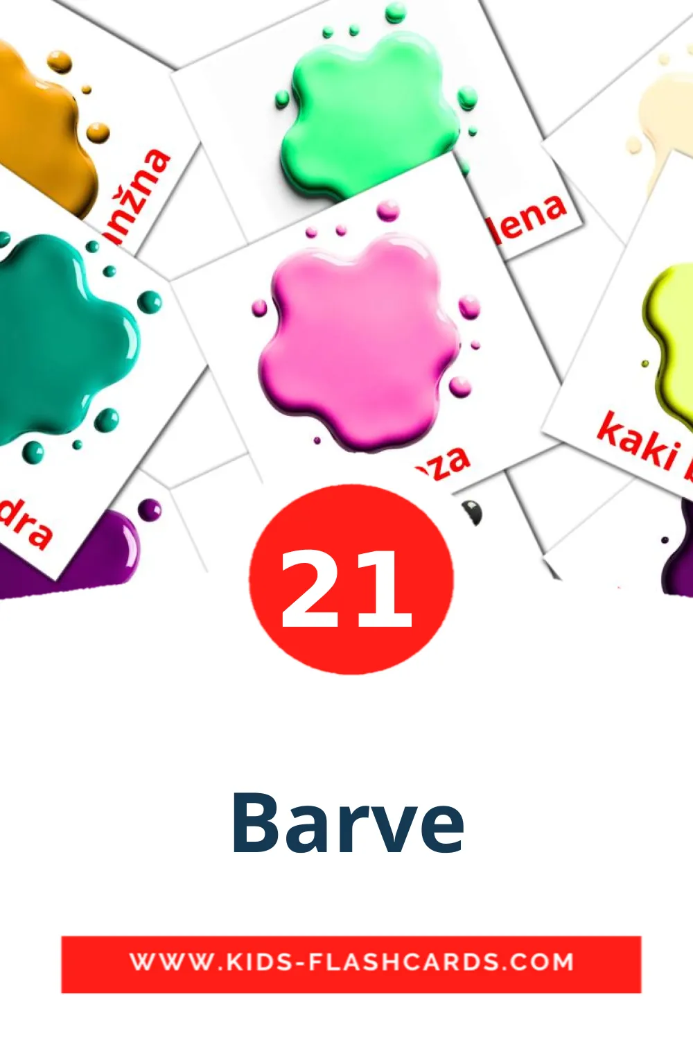 21 cartes illustrées de Barve pour la maternelle en slovène