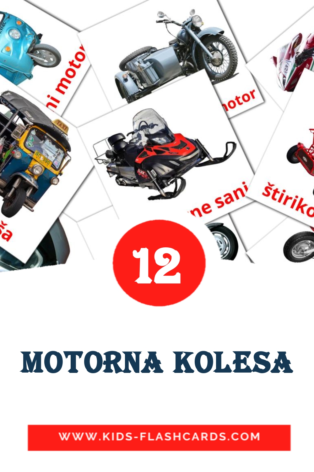 Motorna kolesa на словенском для Детского Сада (14 карточек)