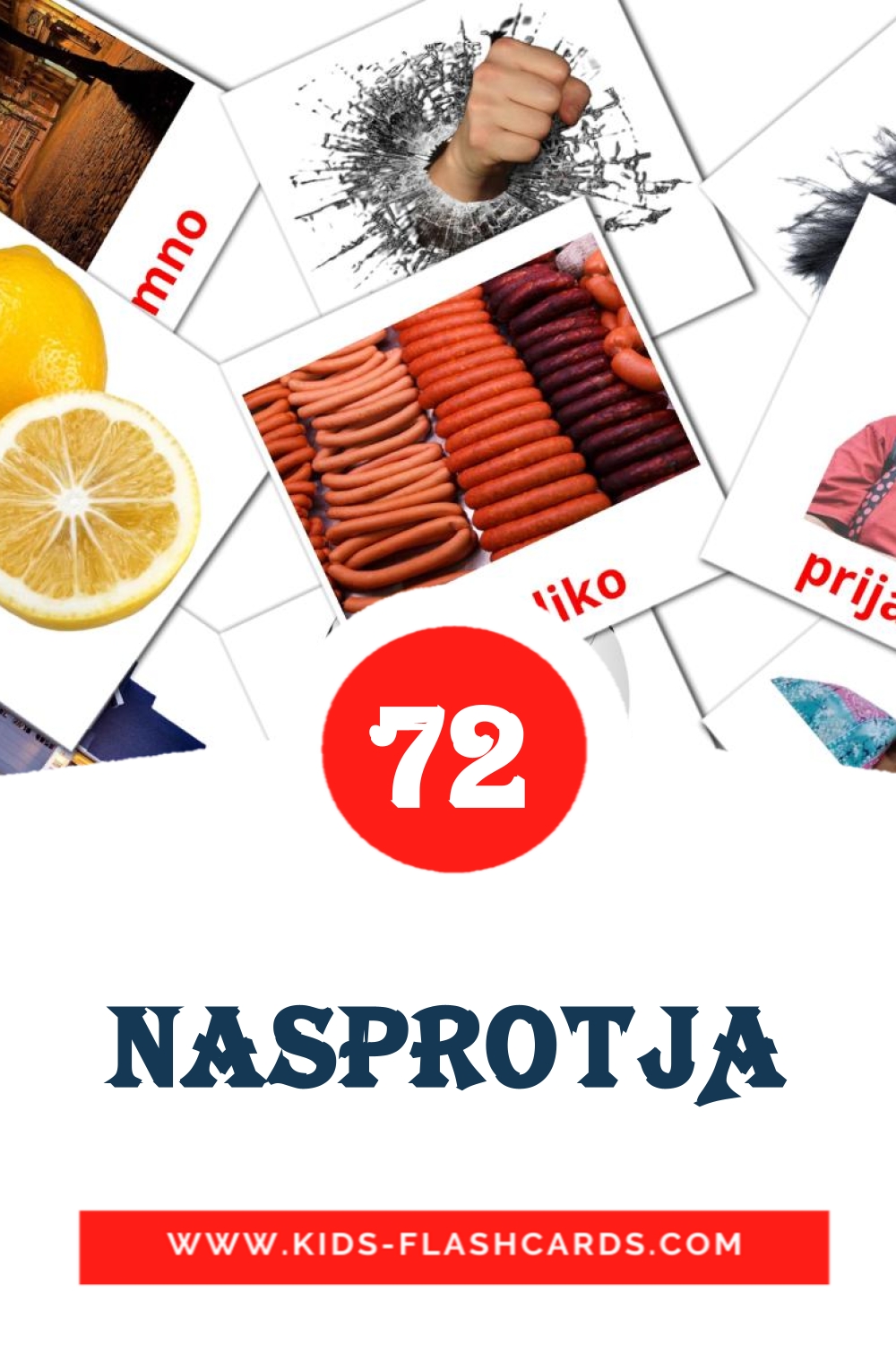 74 NasprotjA Picture Cards for Kindergarden in slovenian