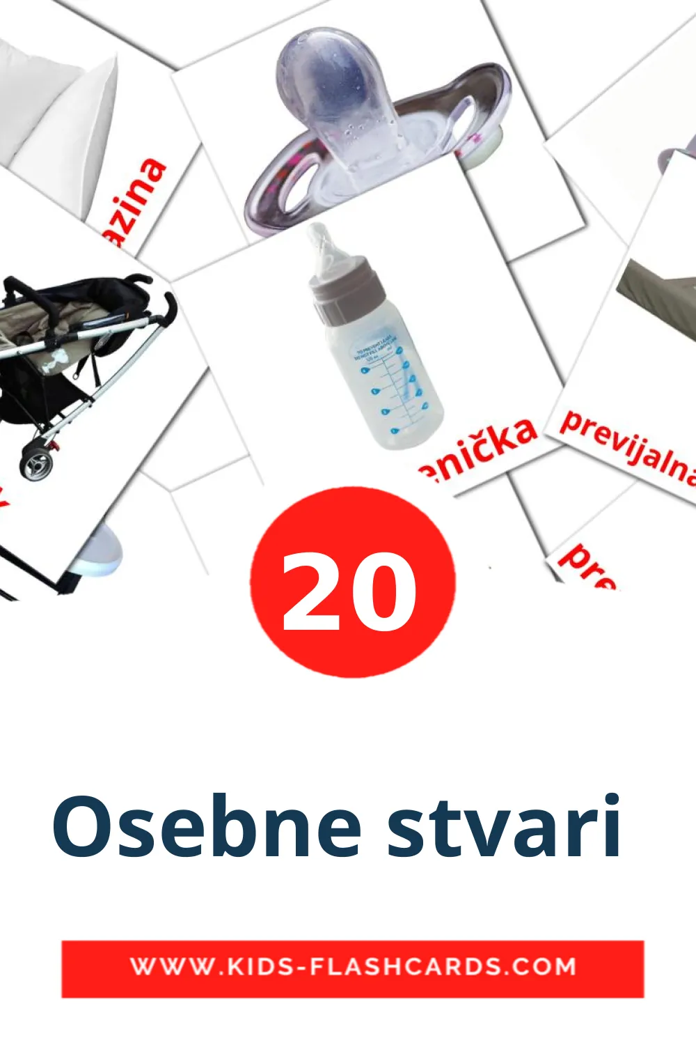 20 Osebne stvari  Picture Cards for Kindergarden in slovenian