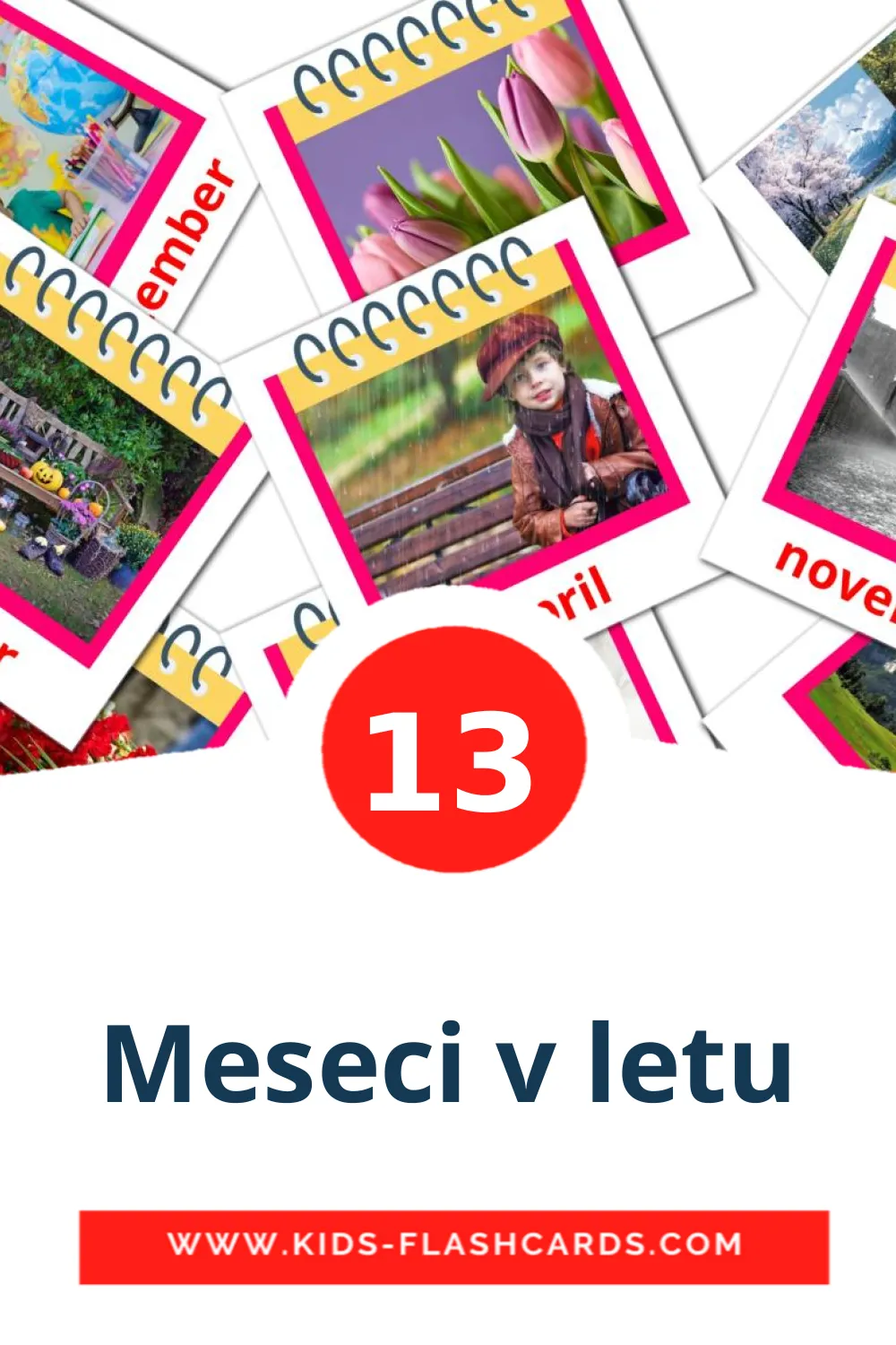 13 Meseci v letu Picture Cards for Kindergarden in slovenian