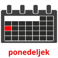 ponedeljek picture flashcards