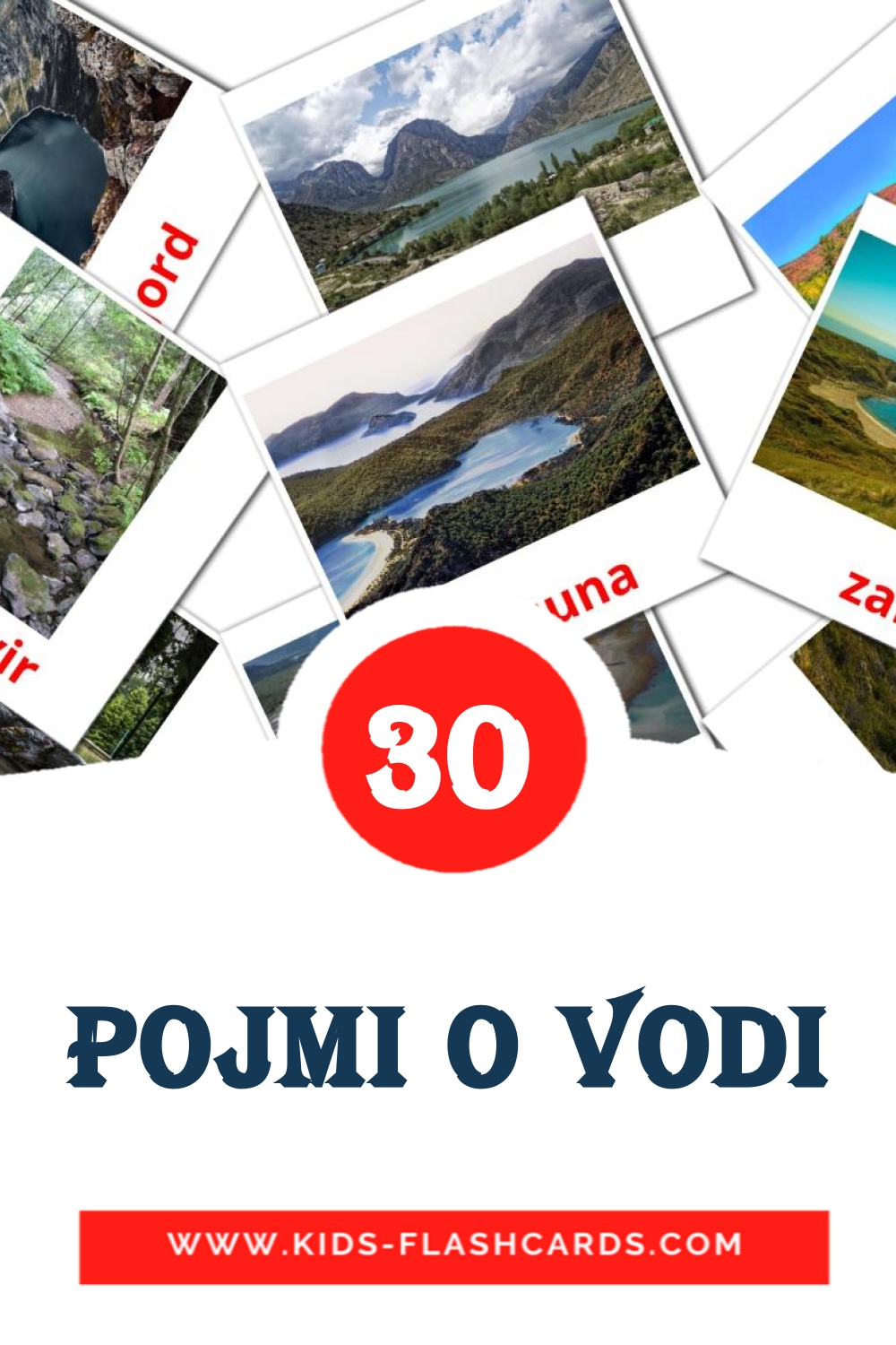 30 Pojmi o vodi Picture Cards for Kindergarden in slovenian
