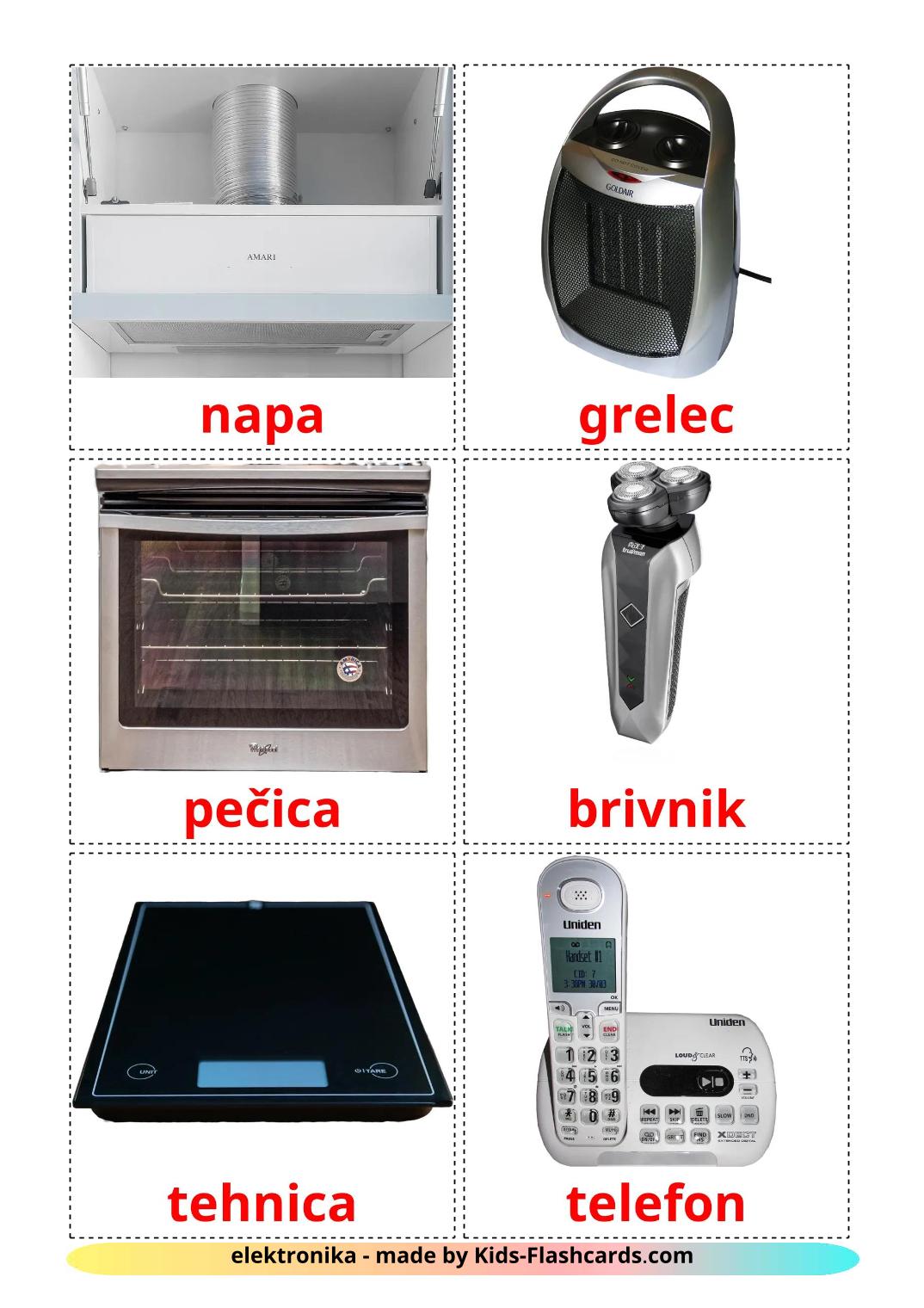 Electronics - 33 Free Printable slovenian Flashcards