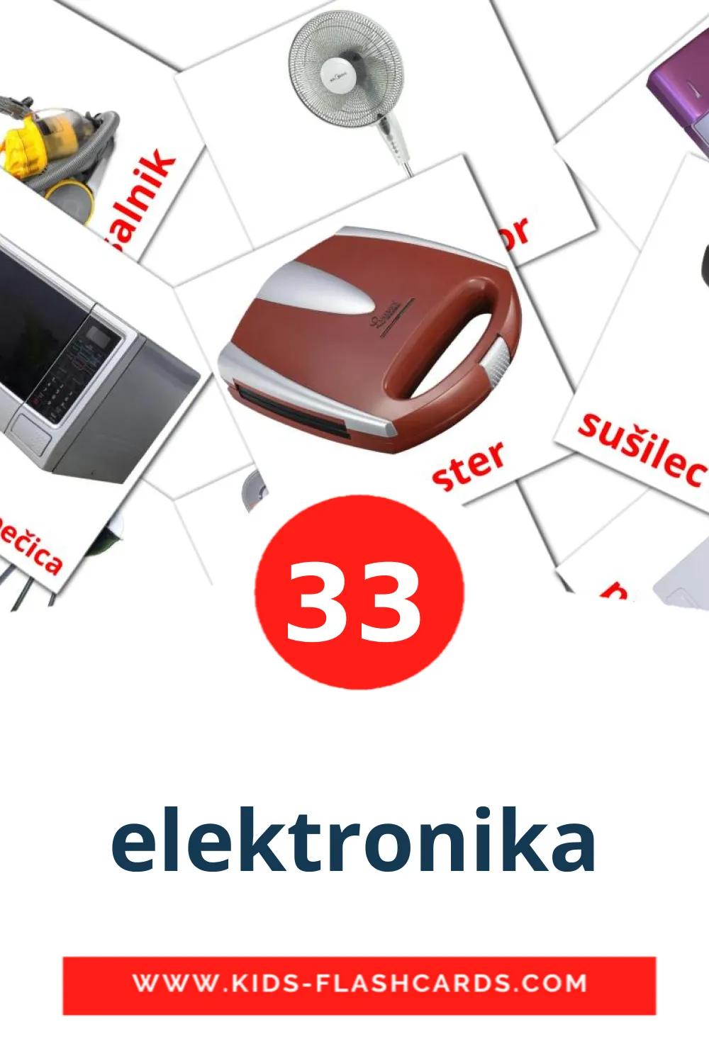 33 elektronika Picture Cards for Kindergarden in slovenian