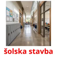 šolska stavba flashcards illustrate