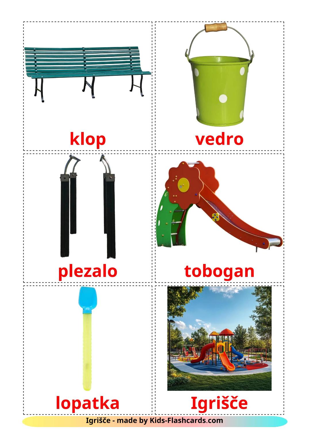 Playground - 14 Free Printable slovenian Flashcards 