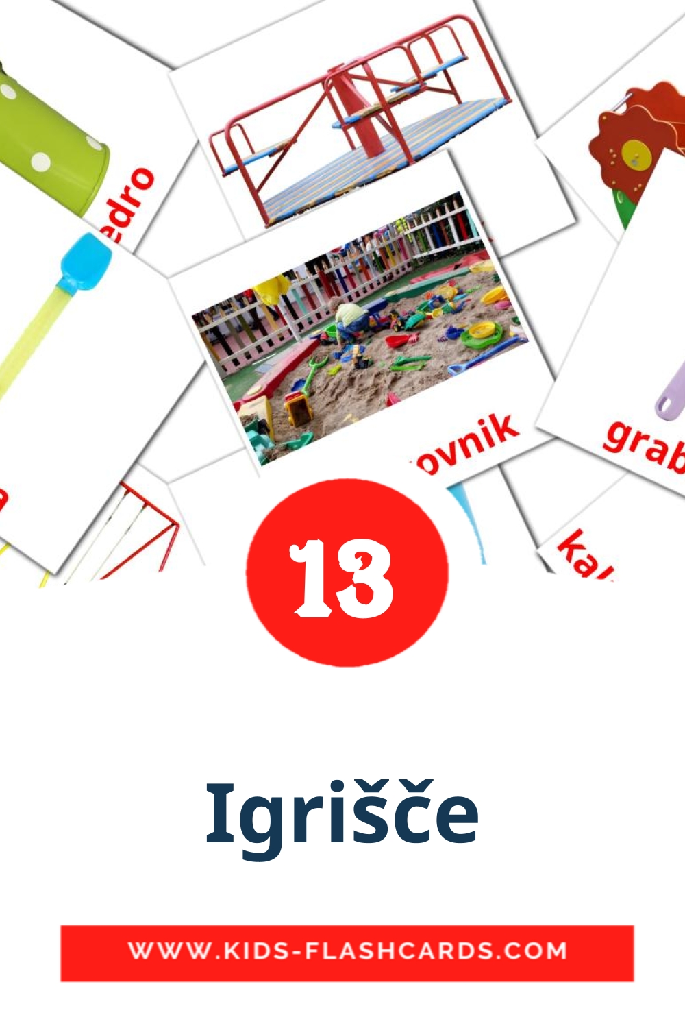 13 Igrišče Picture Cards for Kindergarden in slovenian