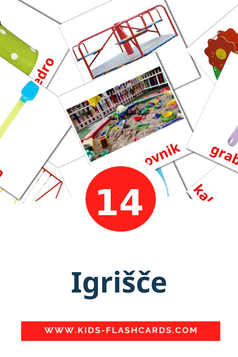 14 Igrišče Picture Cards for Kindergarden in slovenian