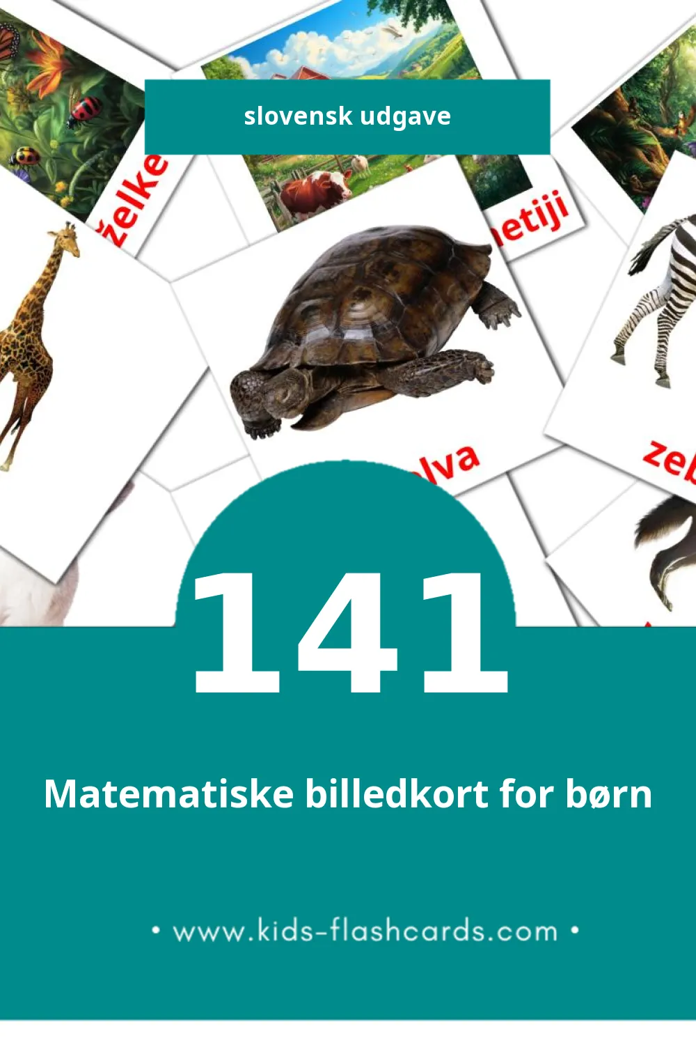 Visuelle billedkort for børn om Živali til småbørn (141 kort på Slovensk)