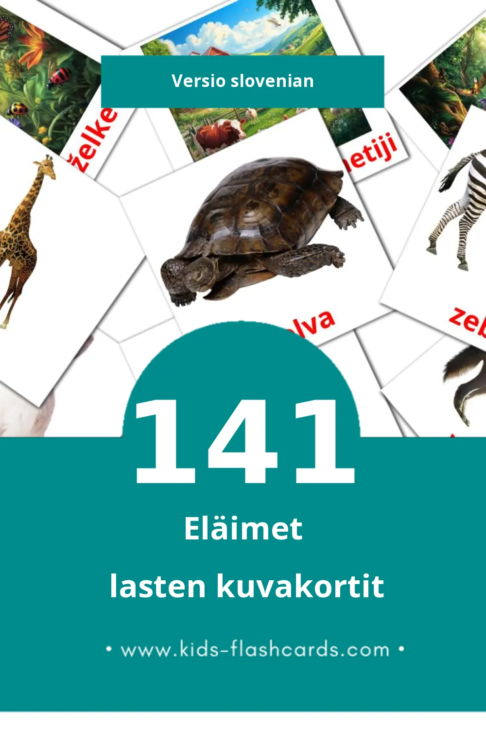 Živali lasten kuvakortit pikkulapsille (141 korttia Slovenianksi)