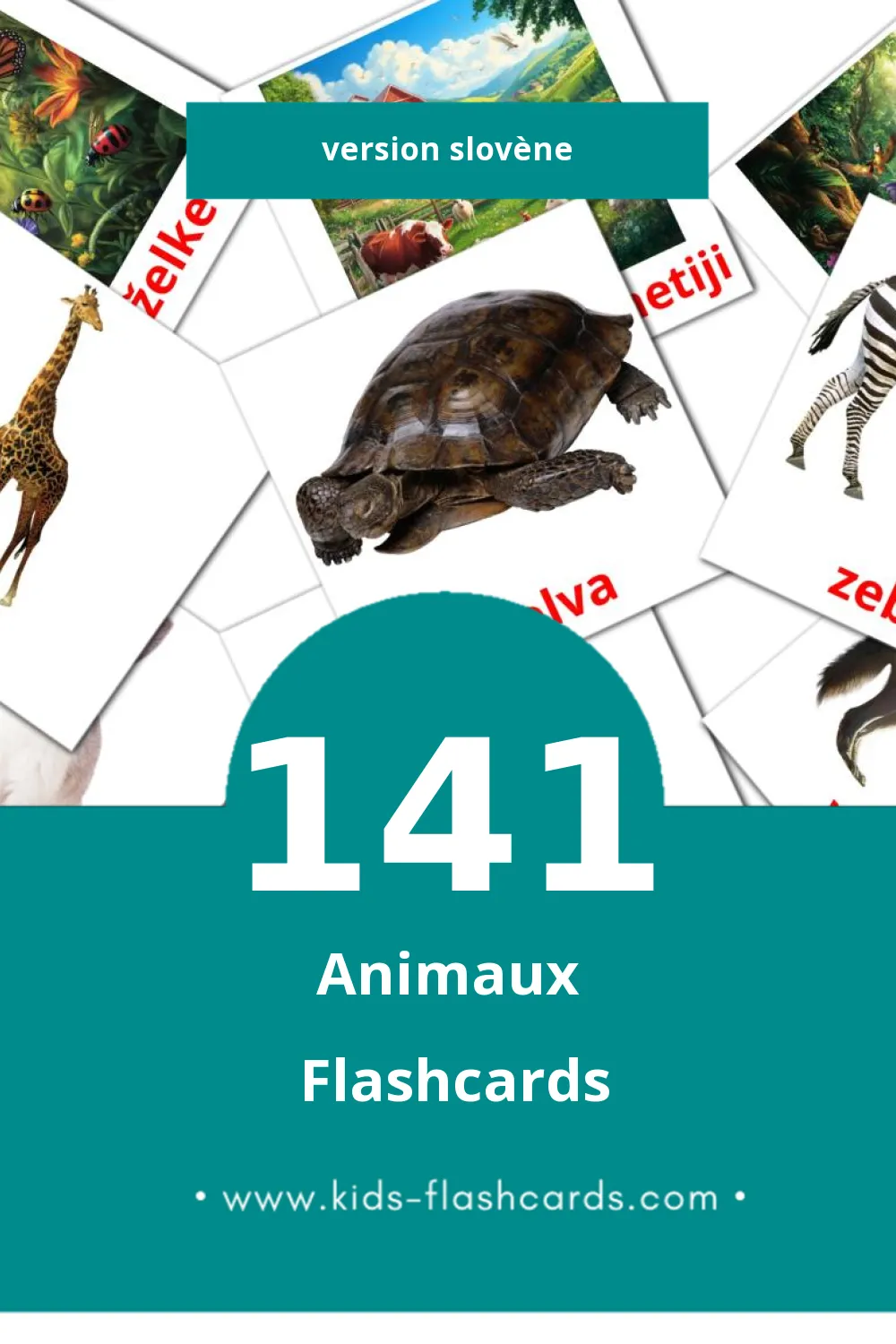 Flashcards Visual Živali pour les tout-petits (141 cartes en Slovène)