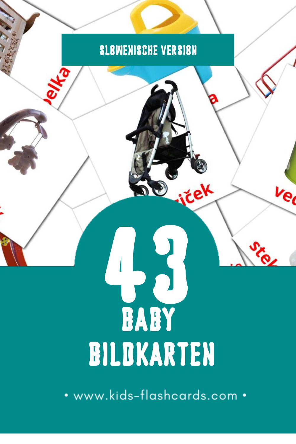 Visual Dojenček Flashcards für Kleinkinder (43 Karten in Slowenisch)