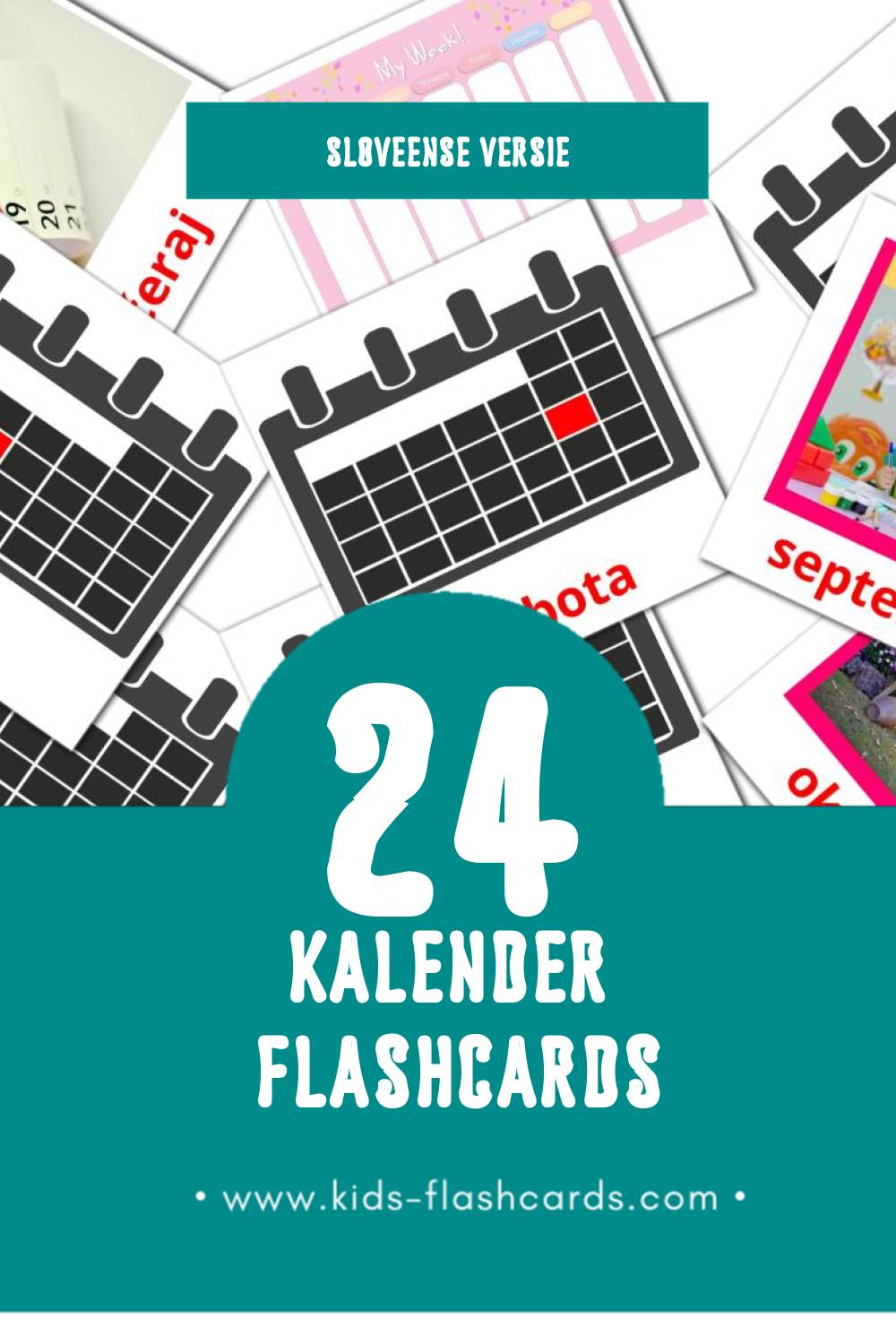 Visuele Koledar  Flashcards voor Kleuters (24 kaarten in het Sloveens)