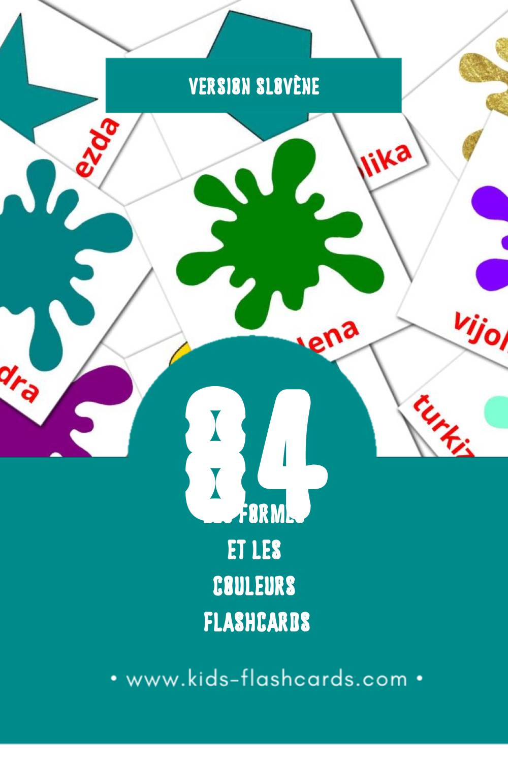 Flashcards Visual Barve in oblike pour les tout-petits (84 cartes en Slovène)