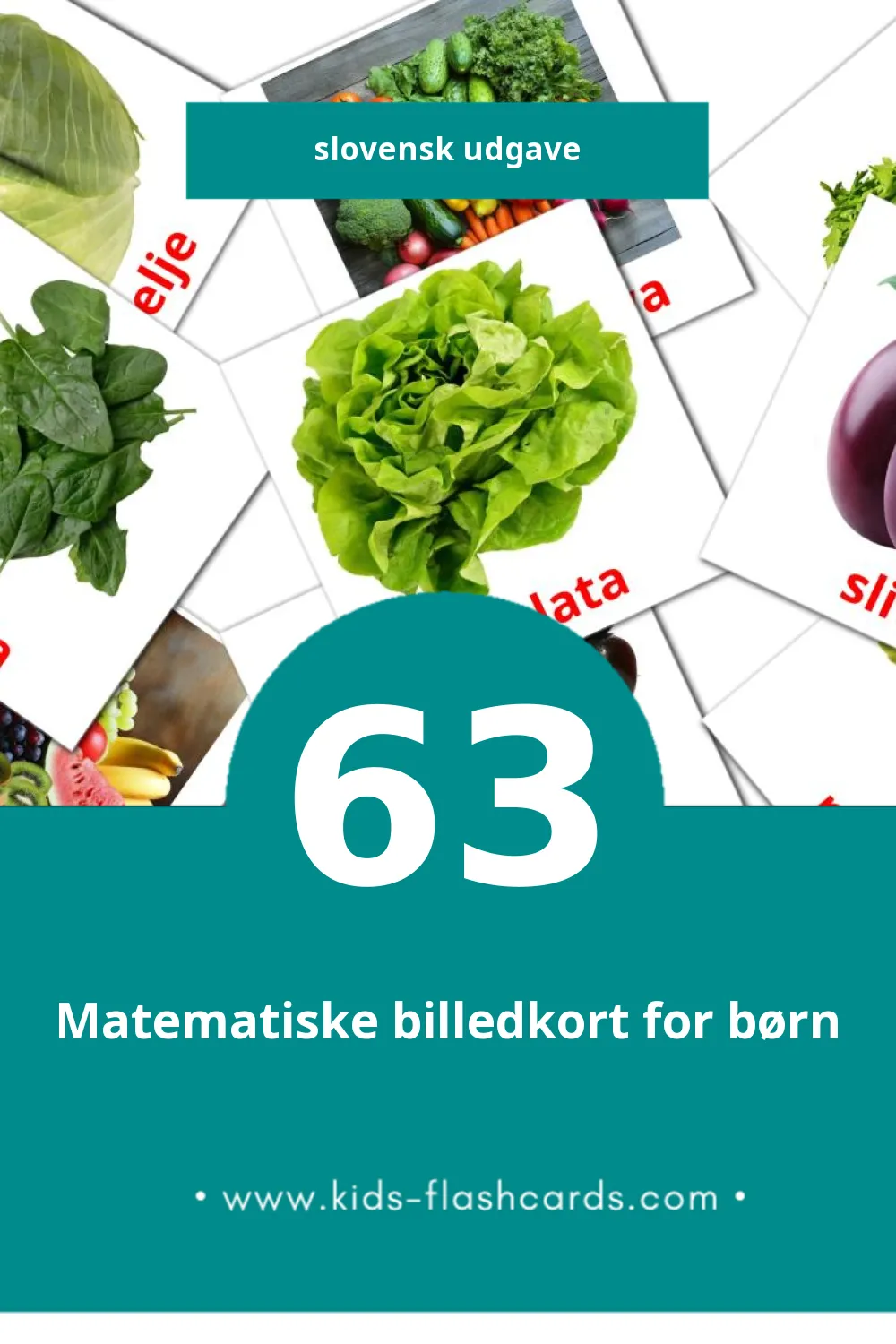 Visuelle billedkort for børn om Hrana til småbørn (63 kort på Slovensk)