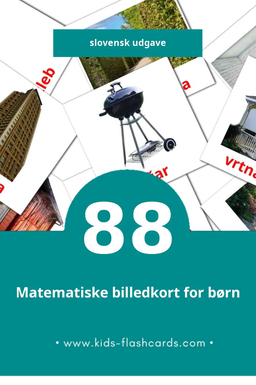 Visuelle billedkort for børn om Dom til småbørn (88 kort på Slovensk)