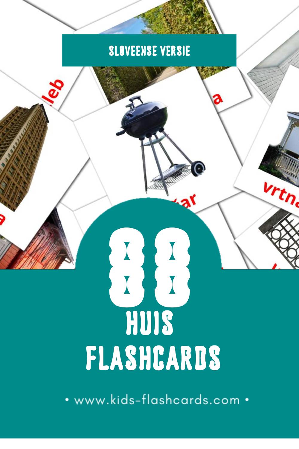 Visuele Dom Flashcards voor Kleuters (88 kaarten in het Sloveens)