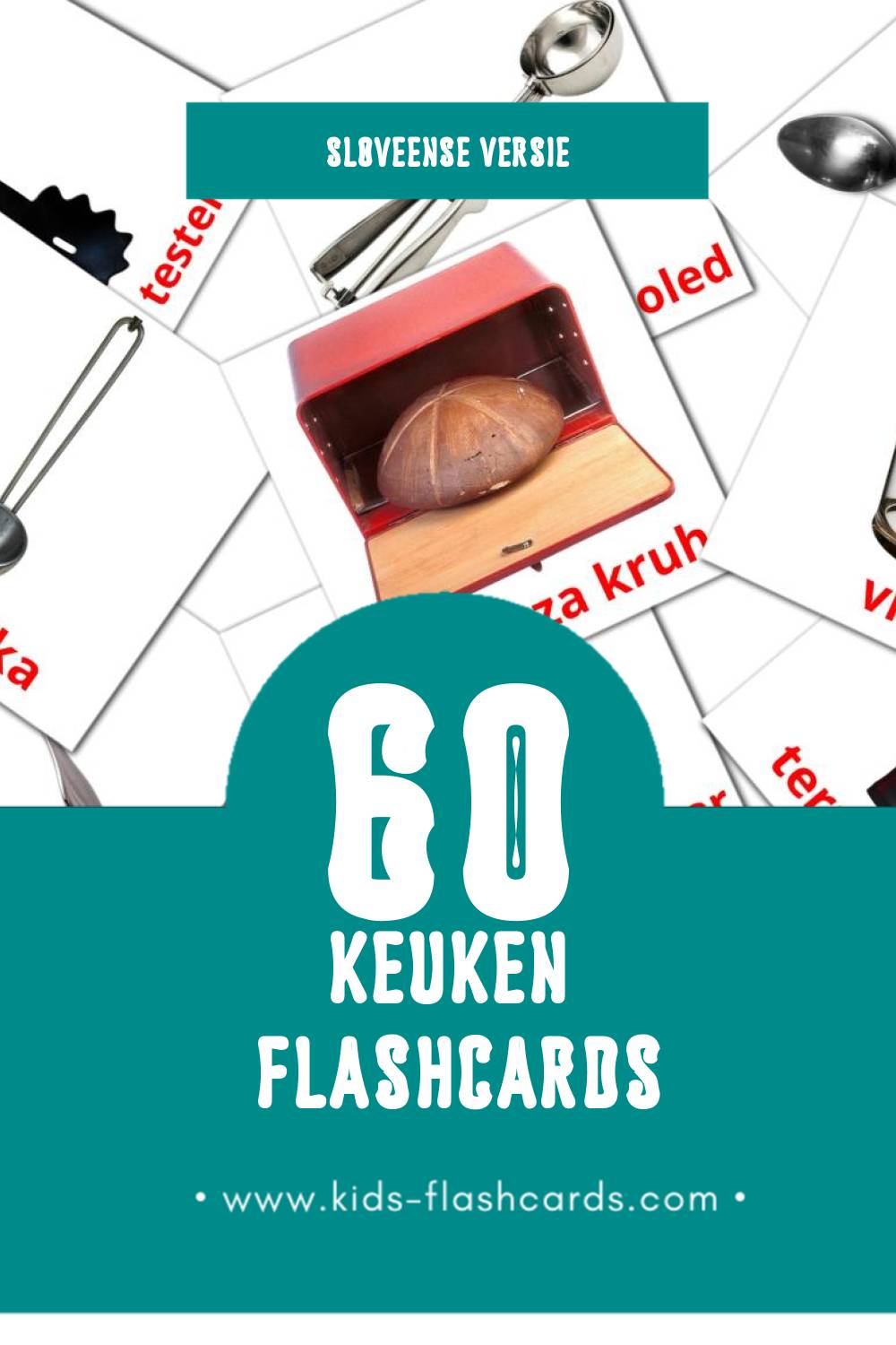 Visuele Kuhinja Flashcards voor Kleuters (60 kaarten in het Sloveens)