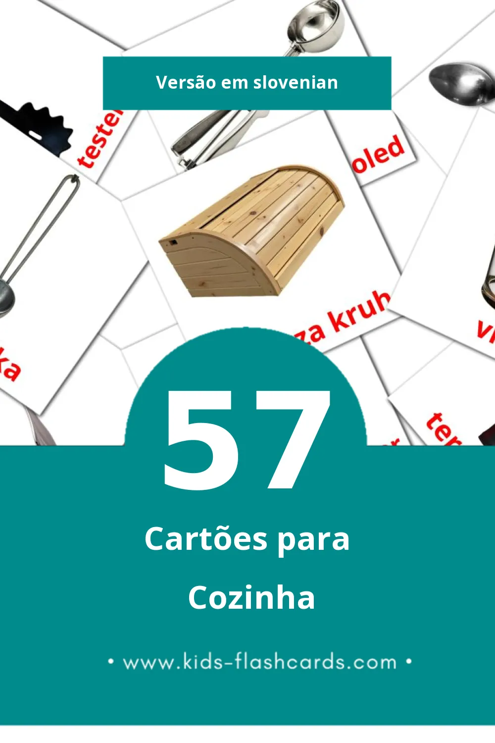 Flashcards de Kuhinja Visuais para Toddlers (57 cartões em Slovenian)