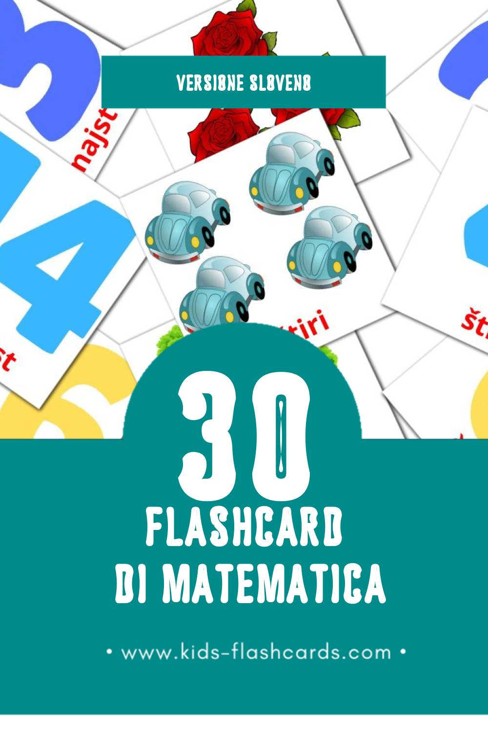 Schede visive sugli Matematika per bambini (30 schede in Sloveno)