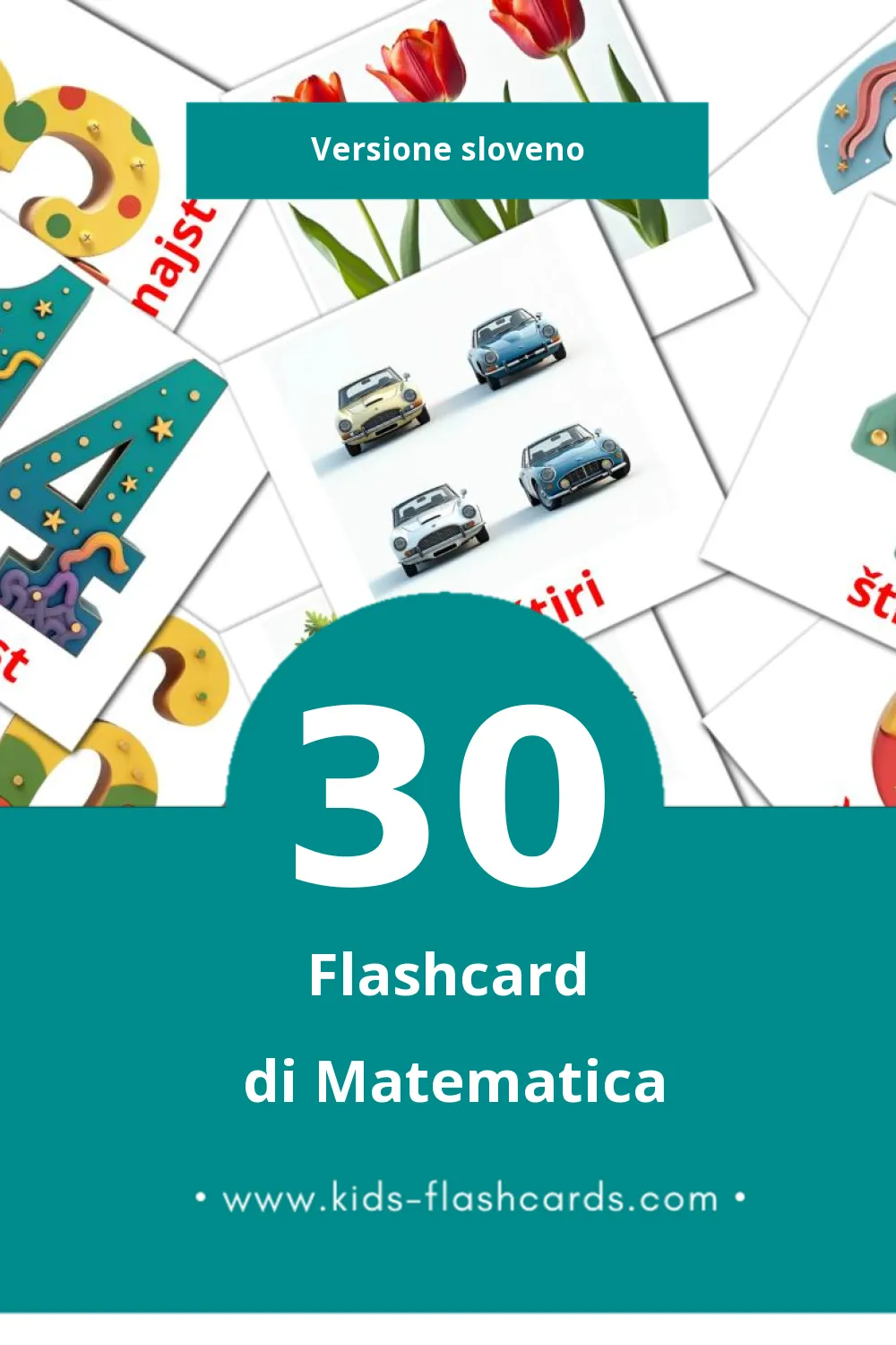 Schede visive sugli Matematika per bambini (30 schede in Sloveno)