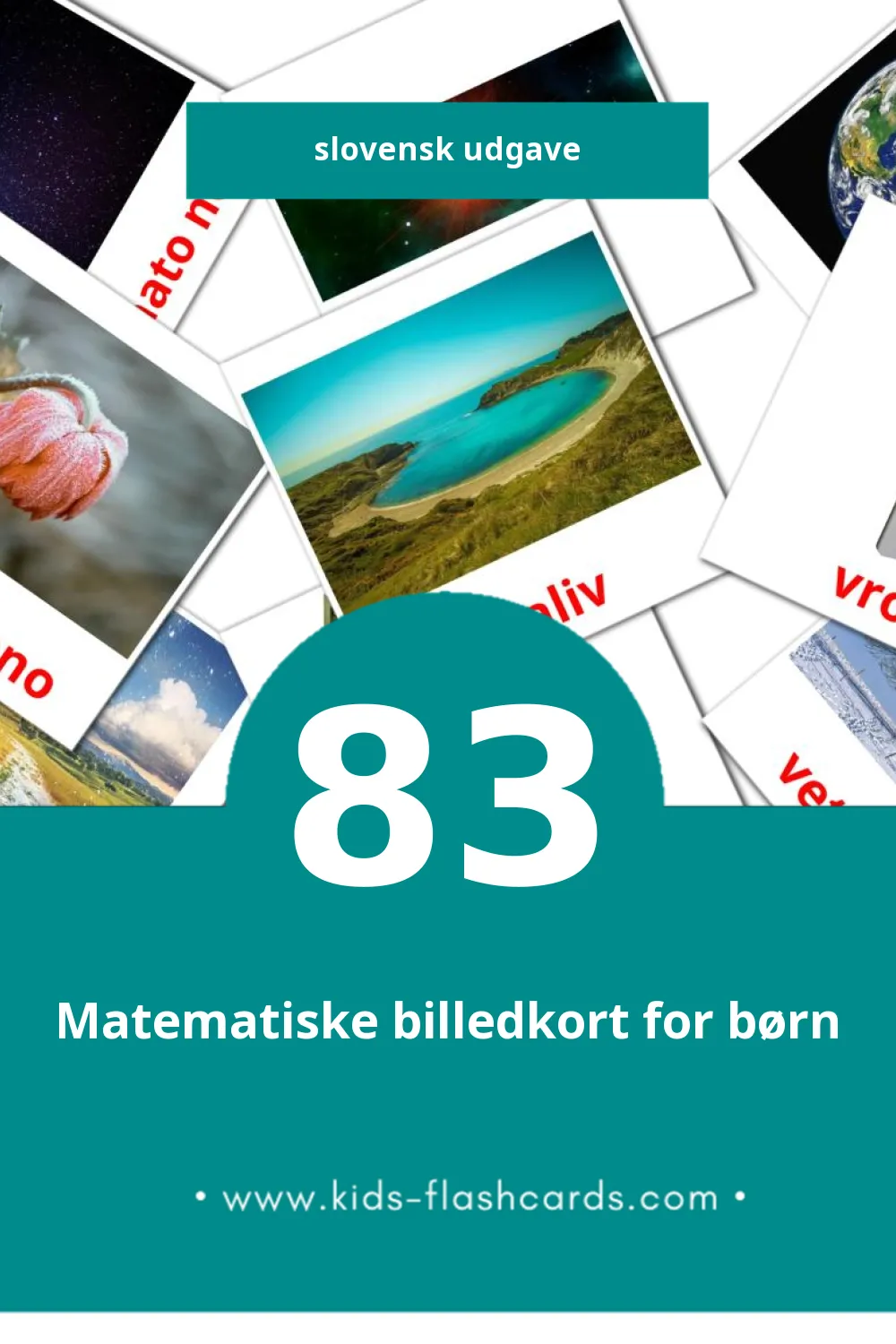 Visuelle billedkort for børn om Narava til småbørn (83 kort på Slovensk)