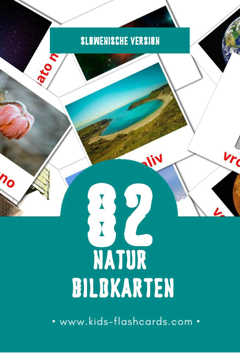 Visual Narava Flashcards für Kleinkinder (82 Karten in Slowenisch)