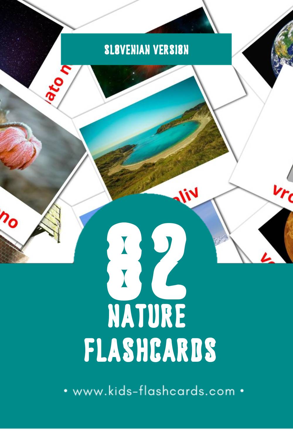 Visual Narava Flashcards for Toddlers (82 cards in Slovenian)