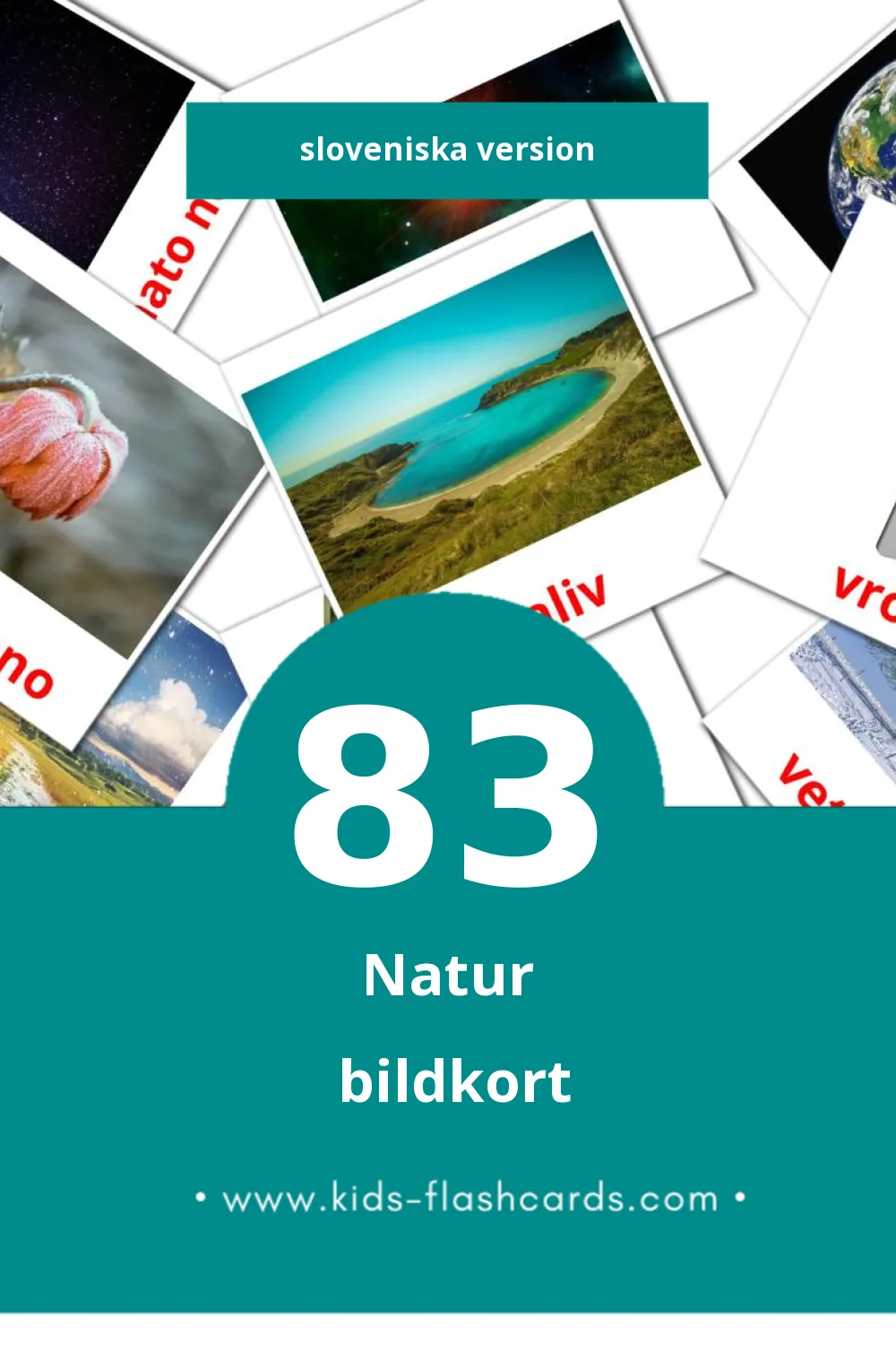 Visuella Narava för småbarn (83 bildkort för barn på Sloveniska)