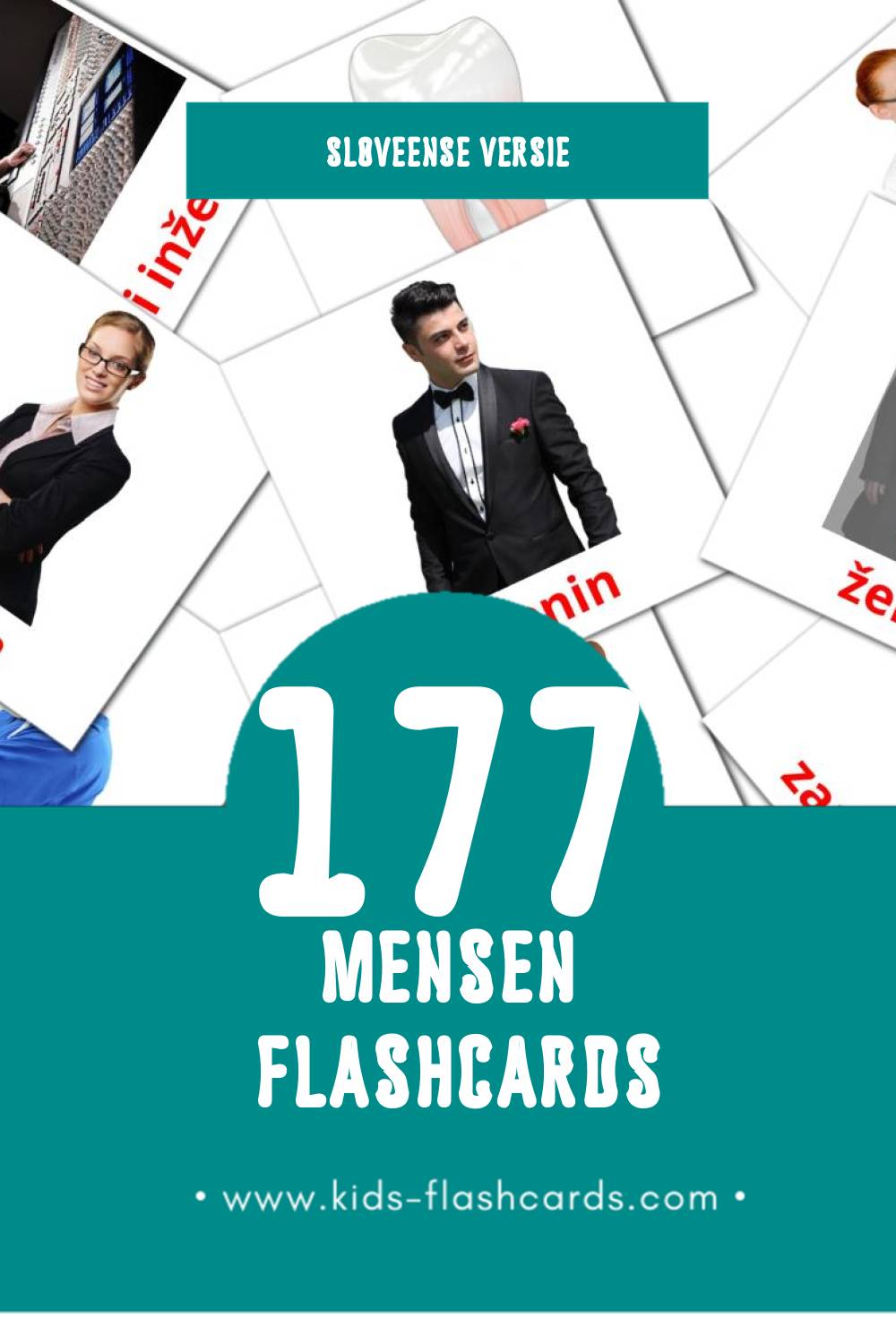 Visuele Ljudje Flashcards voor Kleuters (177 kaarten in het Sloveens)