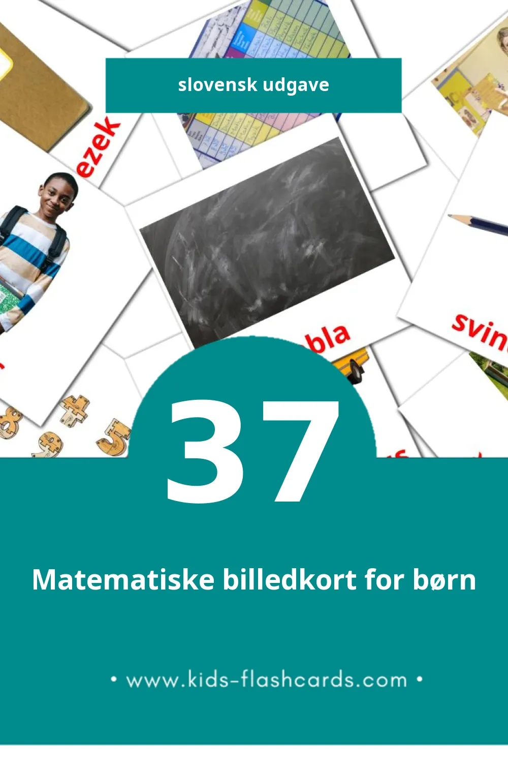 Visuelle billedkort for børn om Šola til småbørn (37 kort på Slovensk)