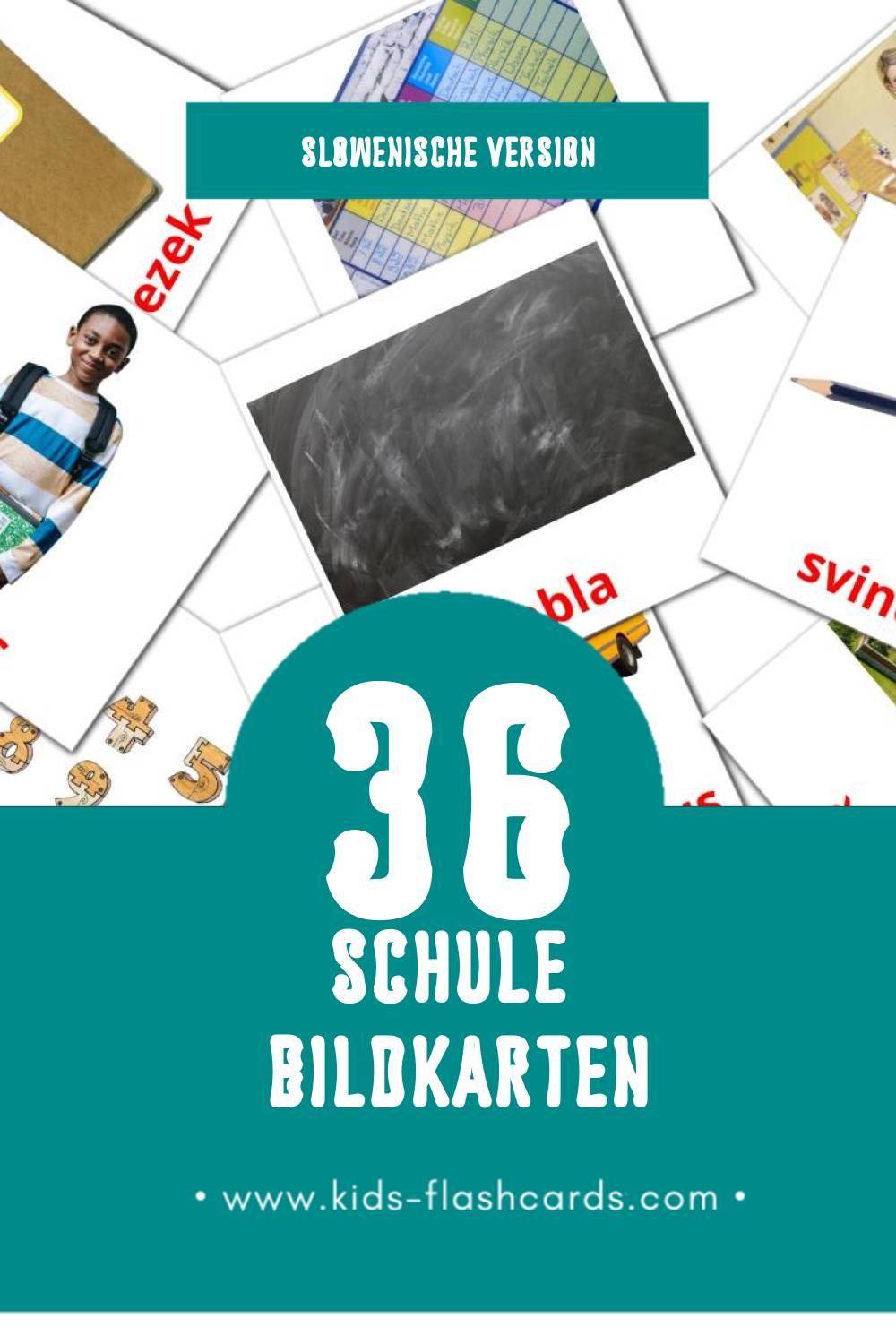 Visual Šola Flashcards für Kleinkinder (36 Karten in Slowenisch)