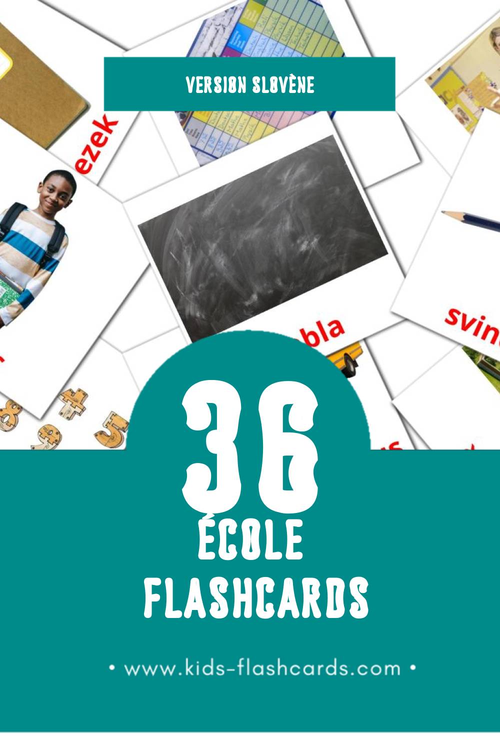 Flashcards Visual Šola pour les tout-petits (36 cartes en Slovène)