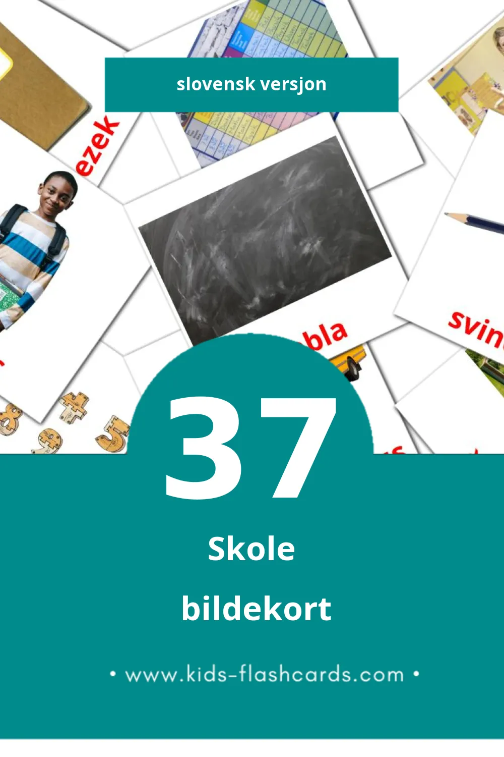 Visuelle Šola bildekort for småbarn (37 kort på Slovensk)